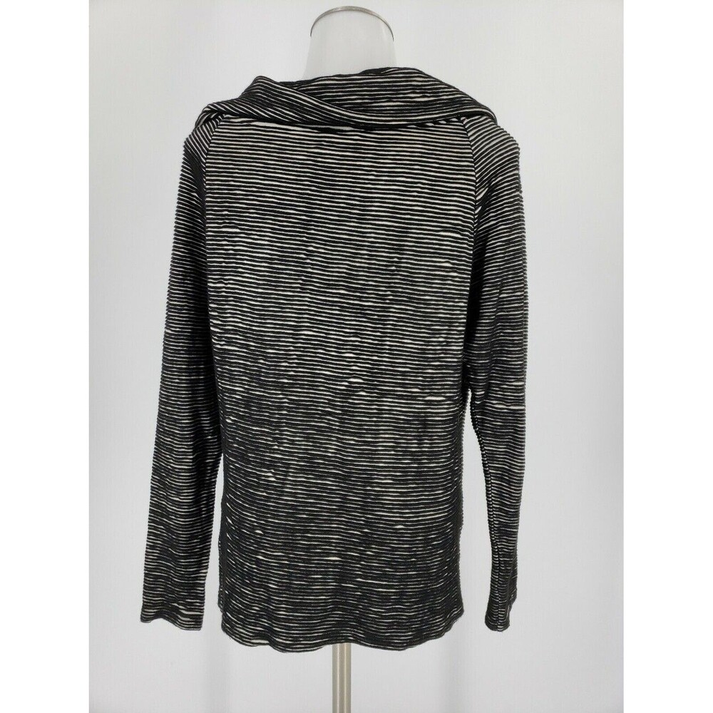 Dolan Left Coast Anthropologie Black Ribbed Stripe Cowl Neck Sweater Top Sz S - Picture 2 of 4